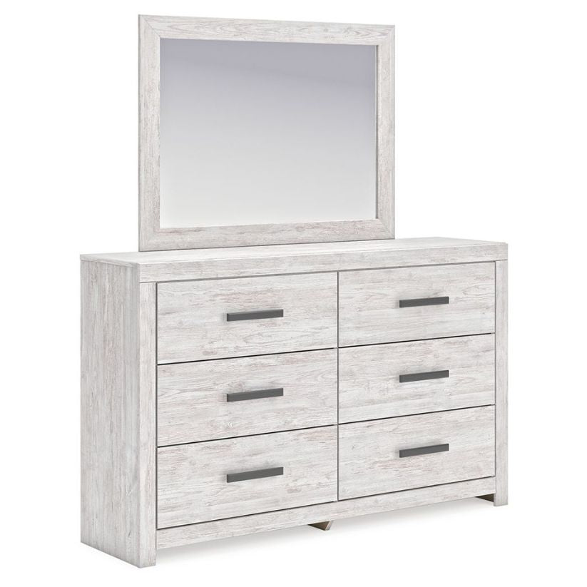 Cayboni - Whitewash - Dresser And Mirror