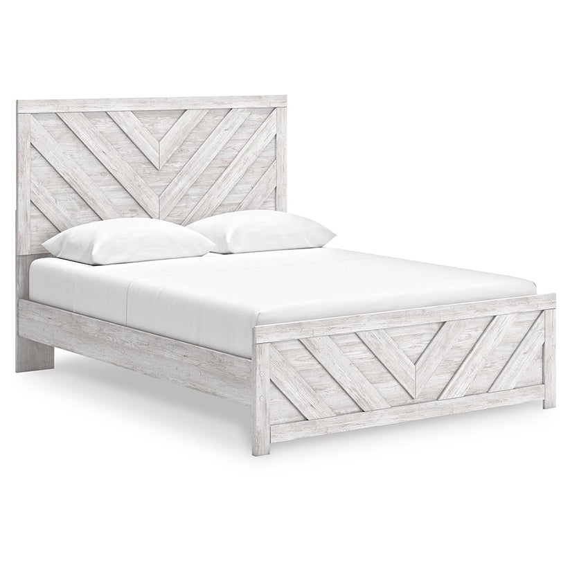 Cayboni - Whitewash - Queen Panel Bed