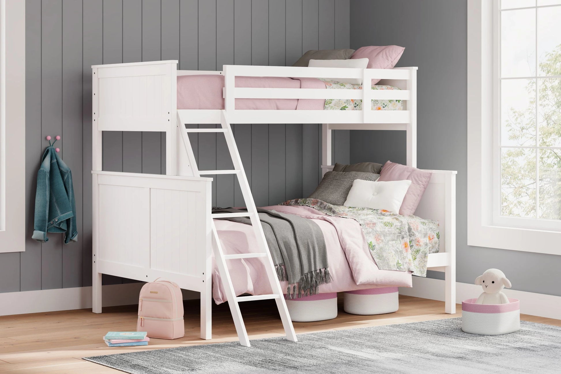 Nextonfort - White - Twin Over Full Bunk Bed