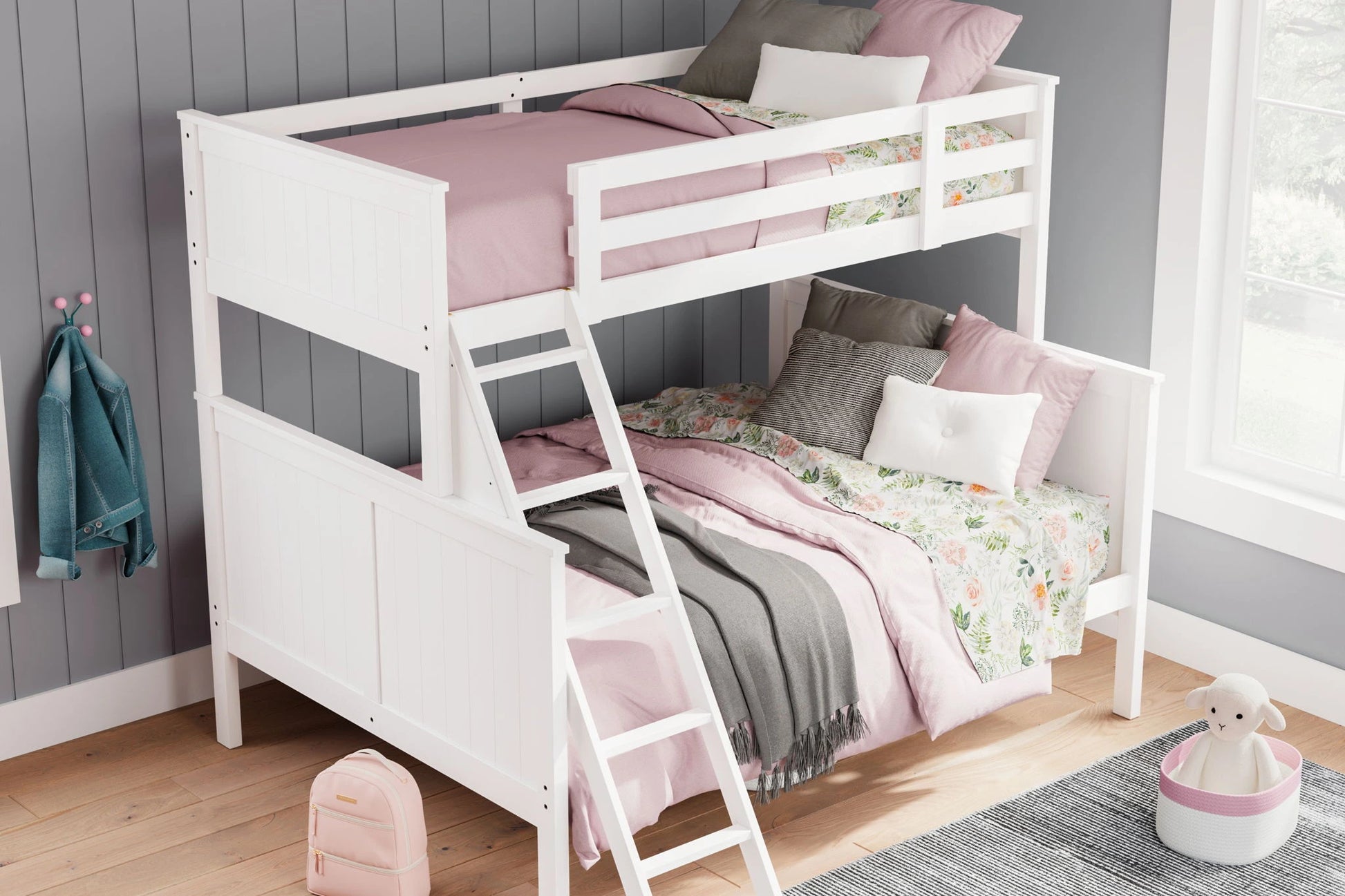 Nextonfort - White - Twin Over Full Bunk Bed