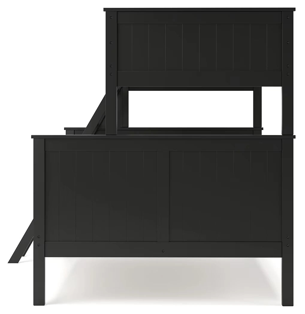 Nextonfort - Black - Twin Over Full Bunk Bed