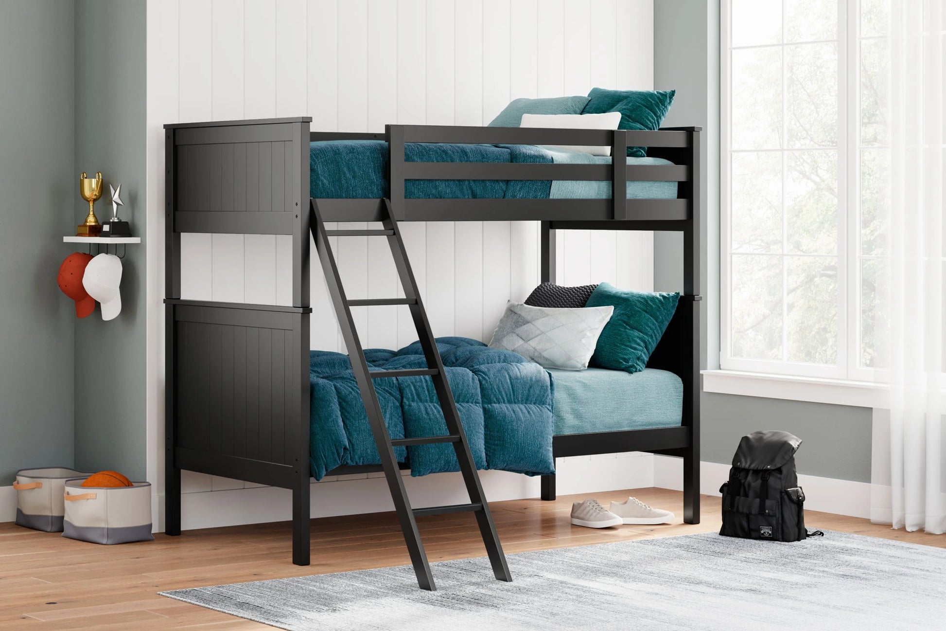 Nextonfort - Black - Twin Over Twin Bunk Bed