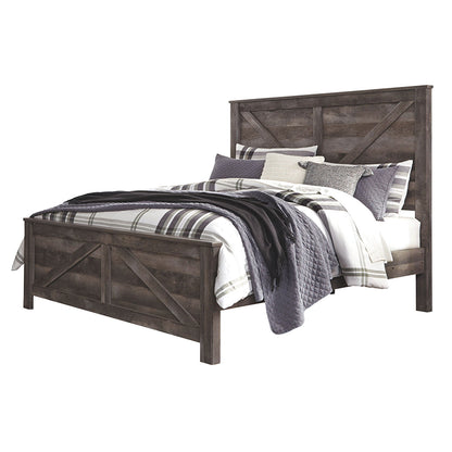 Wynnlow - Gray - King Crossbuck Panel Bed