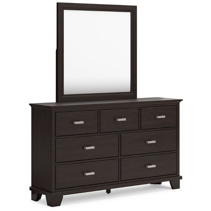 Covetown - Dark Brown - Dresser And Mirror