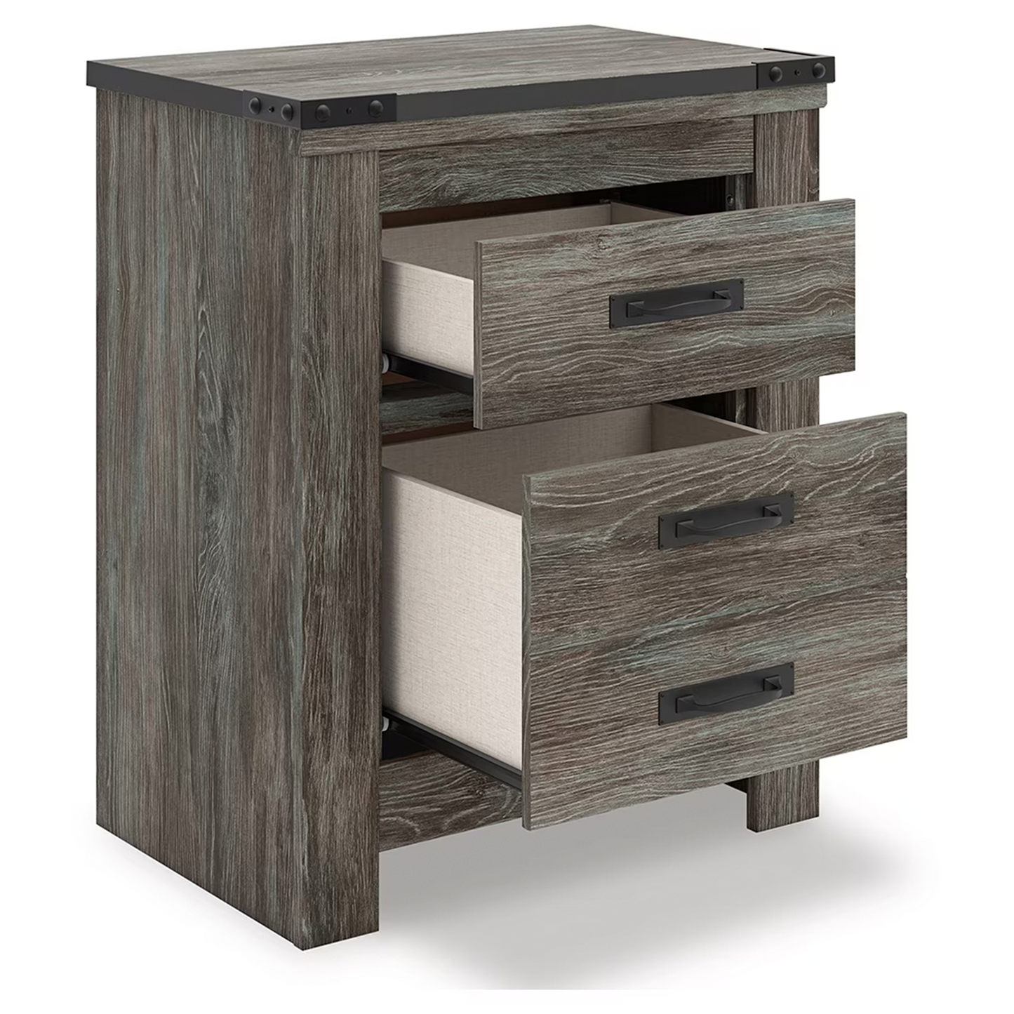 Frandern - Gray - Two Drawer Night Stand