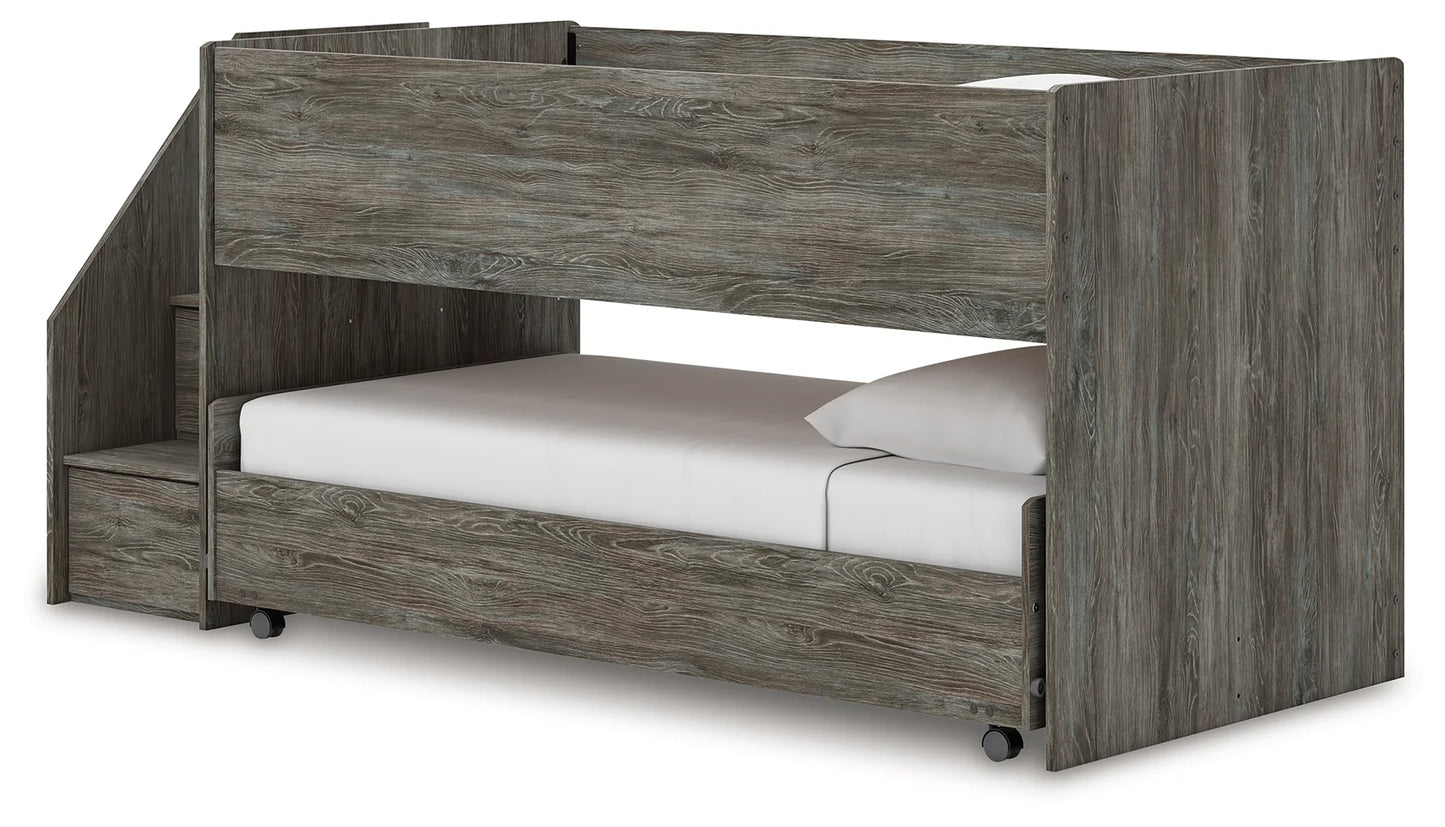 Frandern - Gray - Twin Over Twin Loft Bed