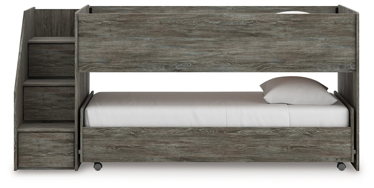 Frandern - Gray - Twin Over Twin Loft Bed