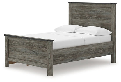 Frandern - Black / Gray - Full Panel Bed With Storage