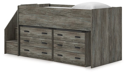 Frandern - Gray - Twin Loft Bed With 2 Drawer Storages
