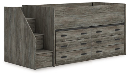 Frandern - Gray - Twin Loft Bed With 2 Drawer Storages