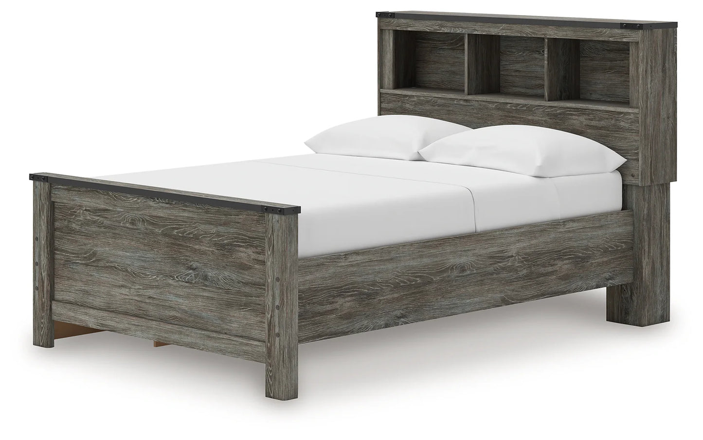 Frandern - Gray - Full Bookcase Panel Bed With Storage