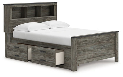 Frandern - Gray - Full Bookcase Panel Bed With Storage