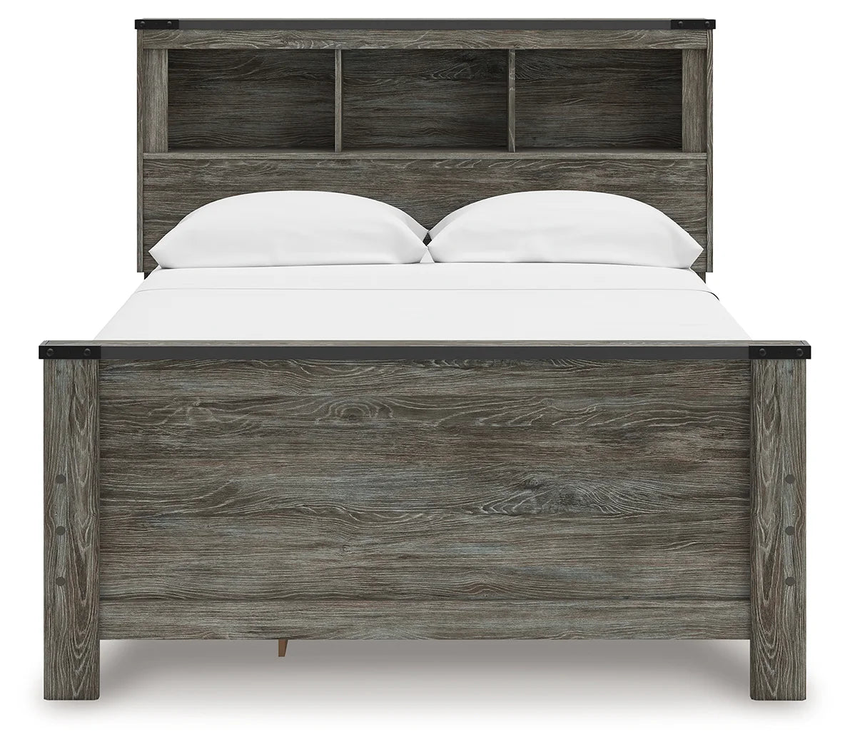 Frandern - Gray - Full Bookcase Panel Bed With Storage