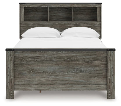 Frandern - Gray - Full Bookcase Panel Bed With Storage