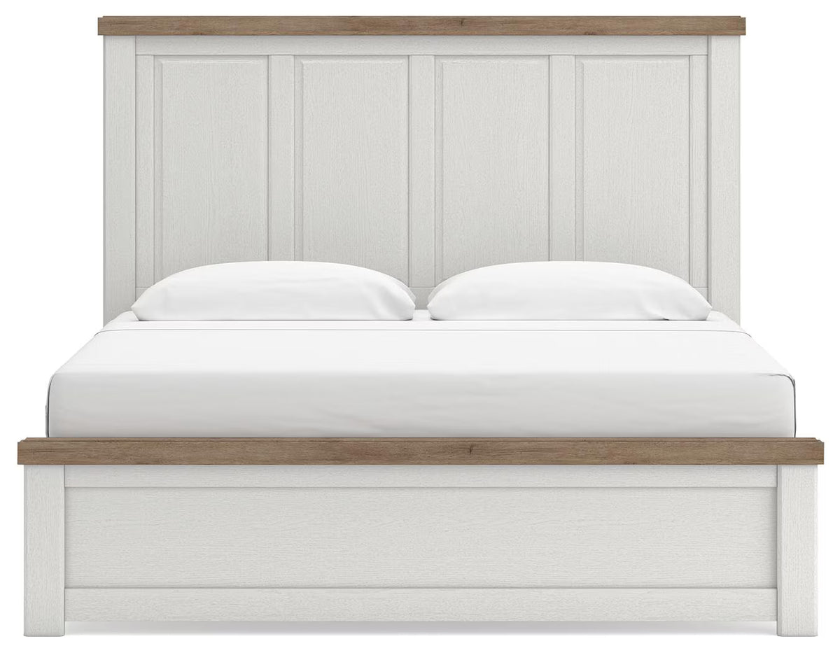 Savonport - King Panel Bed - White / Brown