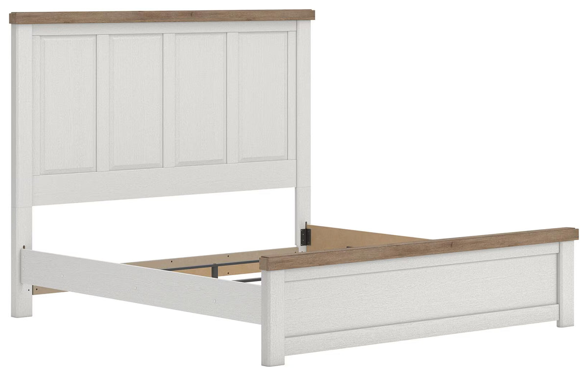 Savonport - King Panel Bed - White / Brown