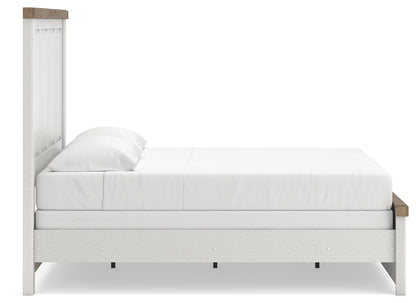 Savonport - King Panel Bed - White / Brown
