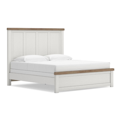 Savonport - King Panel Bed - White / Brown