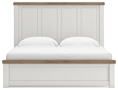 Savonport - King Panel Bed With Under Bed Storage Unit - White / Brown