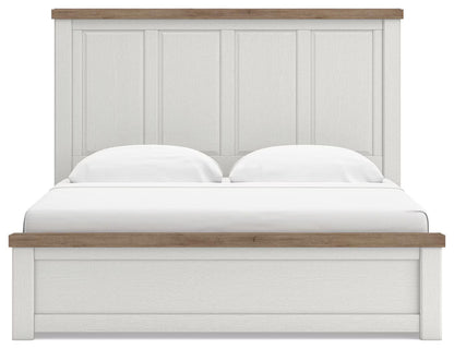 Savonport - King Panel Bed With 2 Under Bed Storage Units - White / Brown