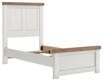 Savonport - Twin Panel Bed - White / Brown