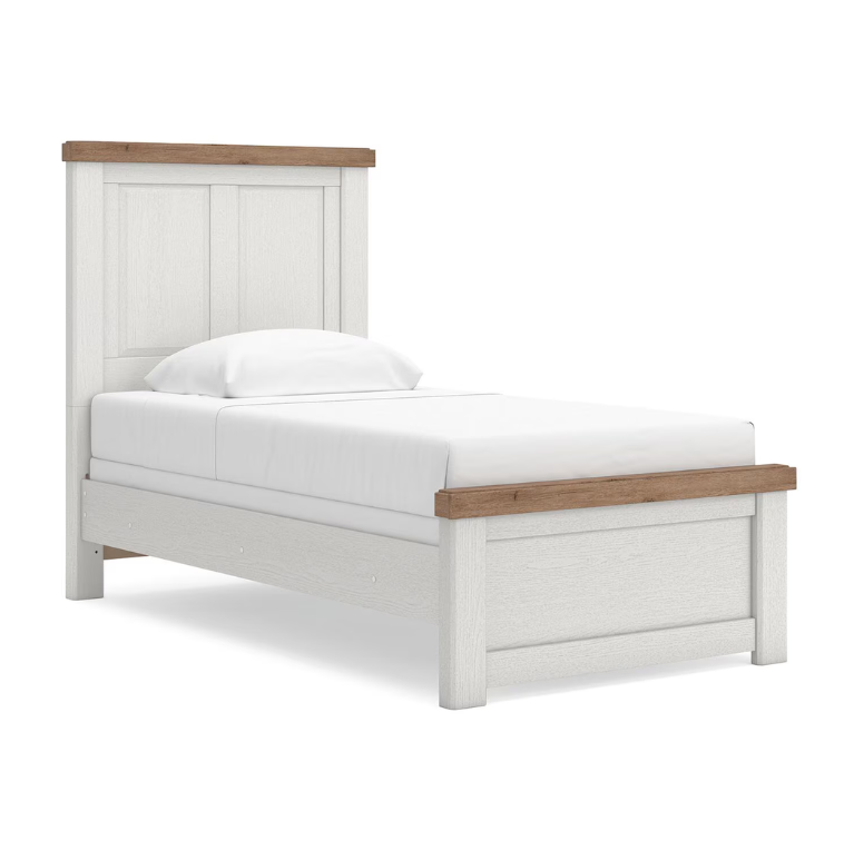 Savonport - Twin Panel Bed - White / Brown