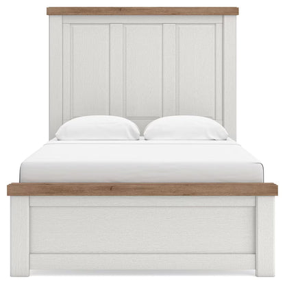 Savonport - Full Panel Bed - White / Brown