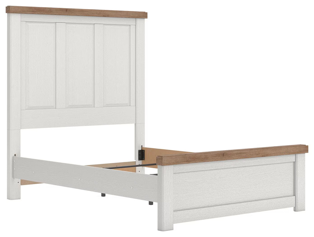 Savonport - Full Panel Bed - White / Brown