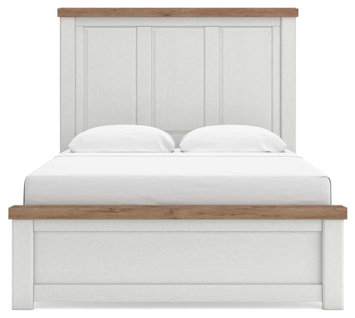 Savonport - Queen Panel Bed - White / Brown