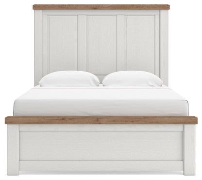 Savonport - Queen Panel Bed - White / Brown
