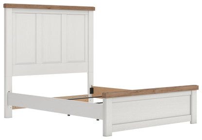Savonport - Queen Panel Bed - White / Brown