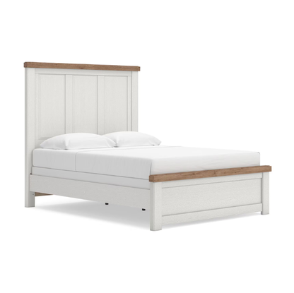 Savonport - Queen Panel Bed - White / Brown
