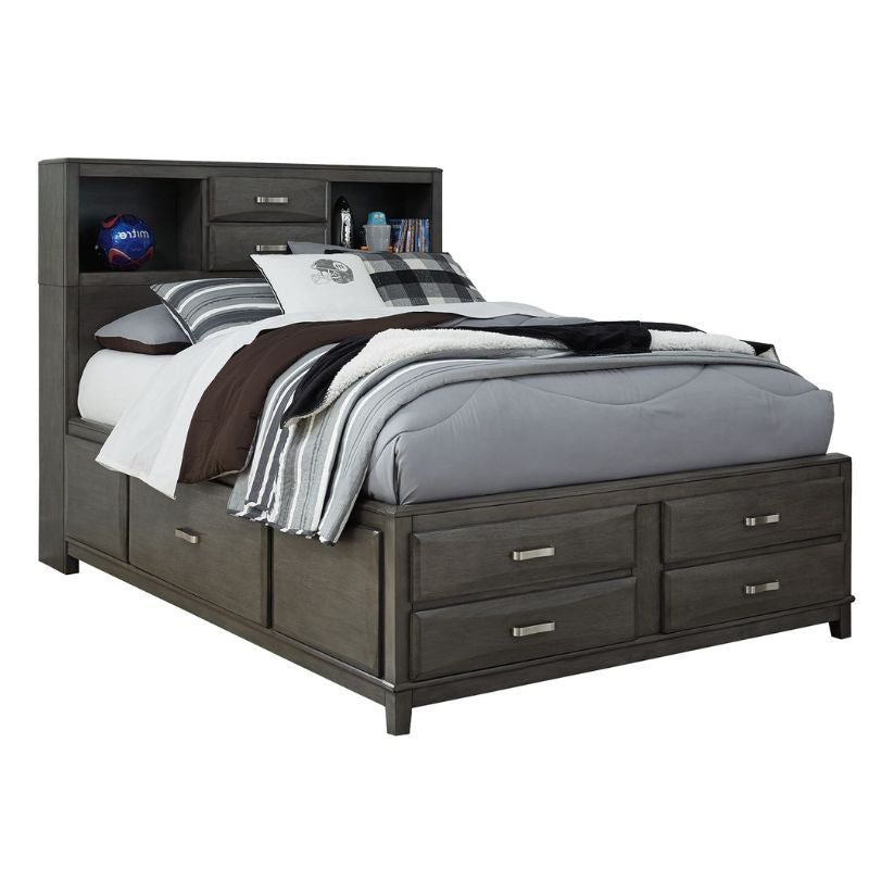 Caitbrook - Gray - Full Storage Bed