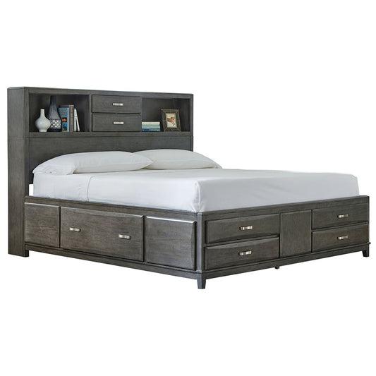 Caitbrook - Gray - Queen Storage Bed With 8 Drawers