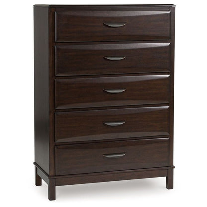 Vanmore - Dark Brown - Five Drawer Chest