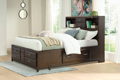 Vanmore - Dark Brown - Full Storage Bed