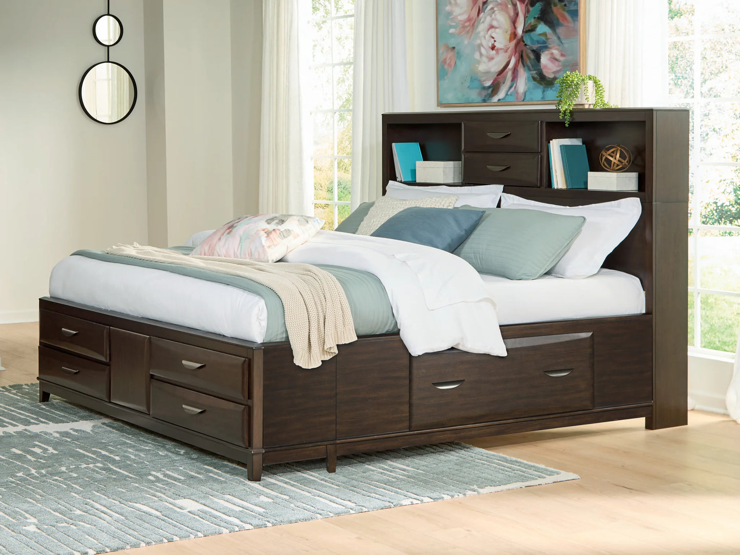 Vanmore - Dark Brown - King Storage Bed