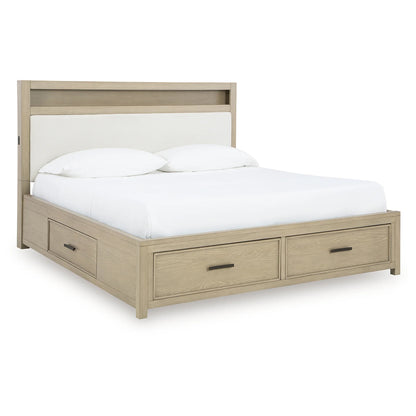 Calmoro - King Bookcase Bed - Gray
