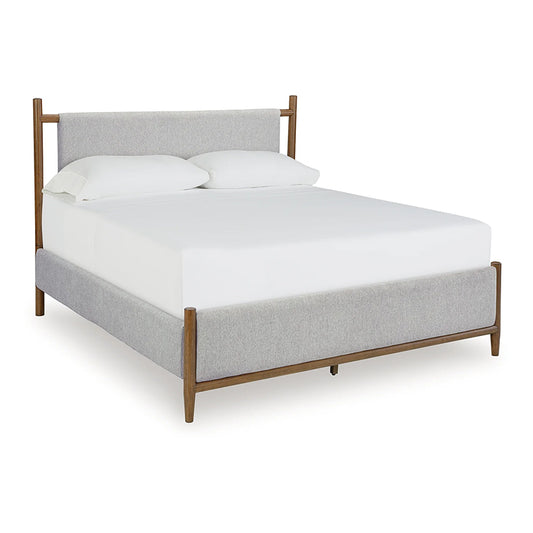 Lyncott - Brown - Queen Upholstered Panel Bed