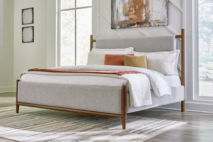 Lyncott - Brown - King Upholstered Bed