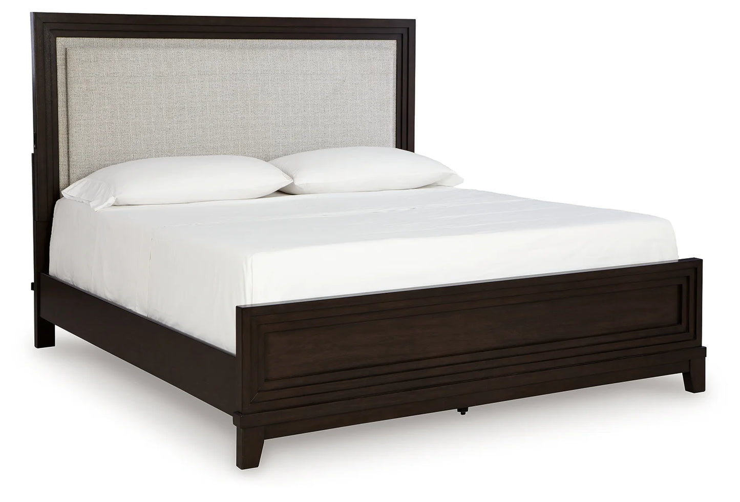 Neymorton - Dark Grayish Brown - California King Upholstered Panel Bed