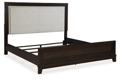 Neymorton - Dark Grayish Brown - California King Upholstered Panel Bed-4