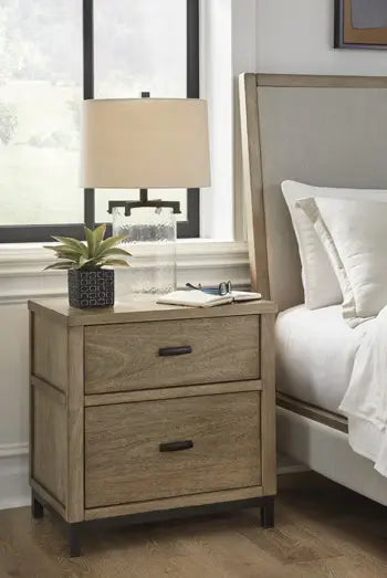 Tomtyn - Light Brown - Two Drawer Night Stand