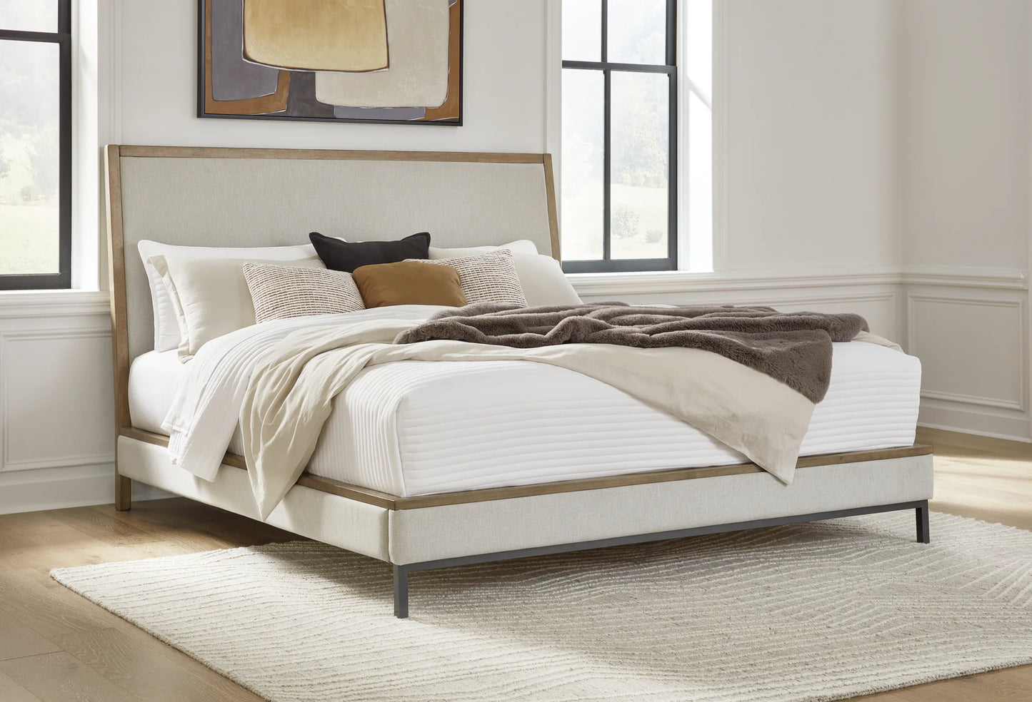 Tomtyn - Light Brown - King Upholstered Bed