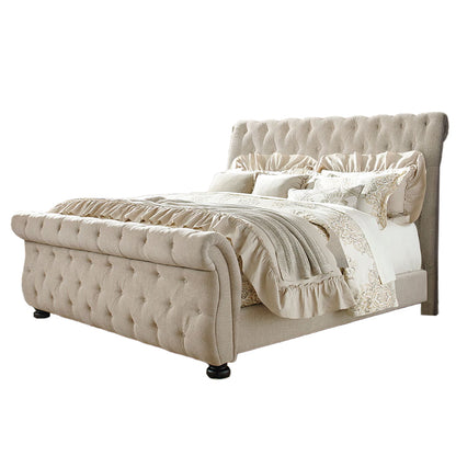 Willenburg - Linen - King Upholstered Bed