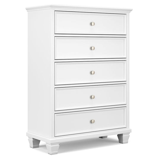 Fortman - White - Five Drawer Chest