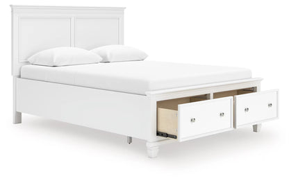 Fortman - White - Queen Panel Storage Bed