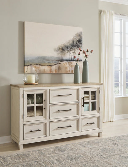 Shaybrock - Antique White / Brown - Dresser Shaybrock - Antique White / Brown - Dresser