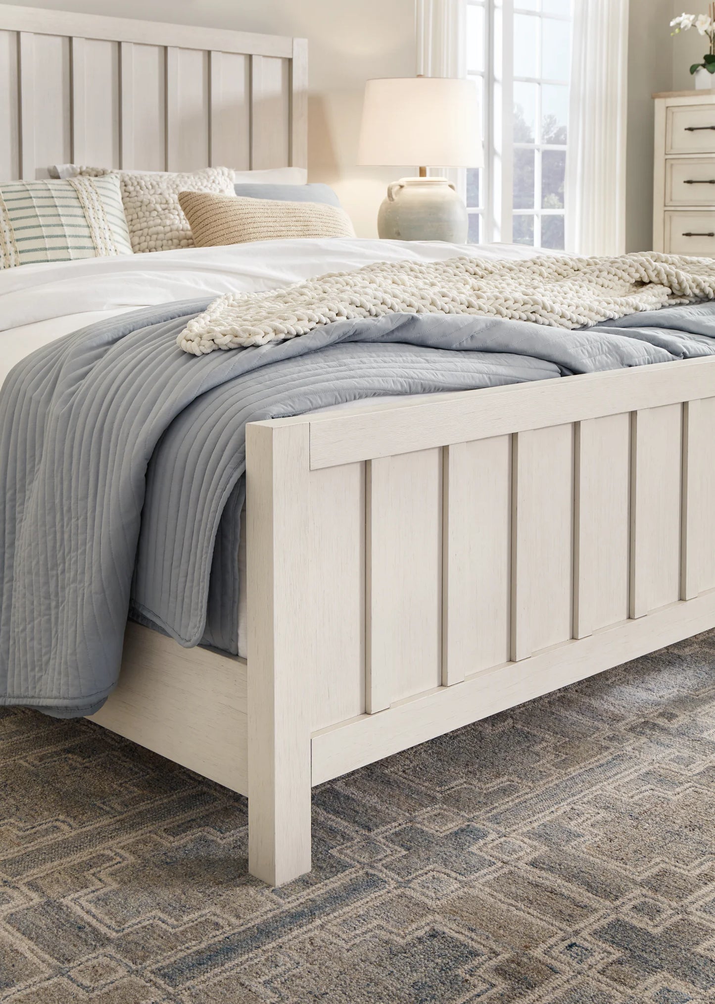 Shaybrock - Antique White - Queen Panel Bed-4