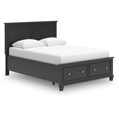 Lanolee - Black - Queen Panel Storage Bed